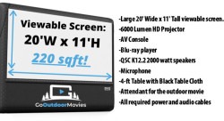 20' x 11' Outdoor Movie Package