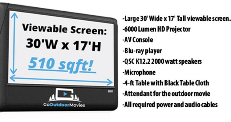 30' x 17' Outdoor Movie Package